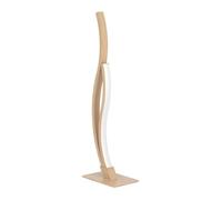 Eglo Grisolia Lampada da comodino a LED, lampada da tavolo | curva, decorazione per camera da letto, soggiorno, in metallo e plastica effetto legno, luce bianca neutra, H 45,5 cm