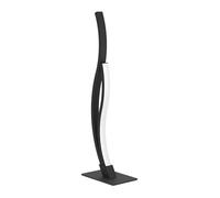 EGLO Grisolia Lampada da comodino a LED, lampada da tavolo curva, decorazione per camera da letto, soggiorno, in metallo e plastica di colore nero, luce bianca neutra, H 45,5 cm