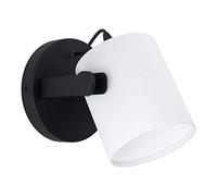 HORNWOOD APPLIQUE E27 1X28W NERO VETRO BIANCO