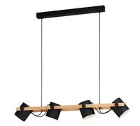 Eglo HORNWOOD Lampadario a Sospensione, Nero, Crema
