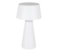 EGLO Huesa Lampada da tavolo a LED, per esterni, lampada da comodino a batteria, touch, dimmerabile, senza fili, ricaricabile tramite USB, plastica bianca, luce bianca calda e fredda, IP44