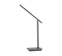 Eglo Iniesta - Lampada da tavolo a LED, ricarica USB, dimmerabile con funzione touch, per comodino, scrivania, ufficio, plastica in bianco e grigio, colore luce bianco caldo, bianco freddo