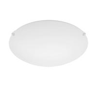 EGLO La plafoniera Mars, lampada da parete a uno punto luce, plafoniera in acciaio, bianco, vetro bianco satinato, attacco E27