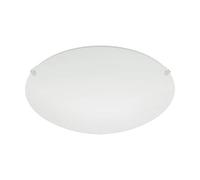 EGLO La plafoniera Mars, lampada da parete a uno punto luce, plafoniera in acciaio, bianco, vetro bianco satinato, attacco E27