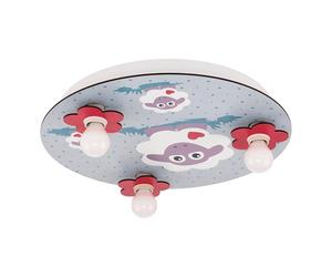 EGLO LALELU - Lampada da soffitto per cameretta dei bambini, in legno, 40 W, colore: Bianco