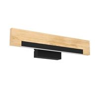 Eglo Lampada a LED Camacho, dimmerabile, faretto da parete per interno in acciaio, legno e plastica, lampada da soggiorno, lampada da corridoio di colore nero, naturale, bianco, certificazione FSC