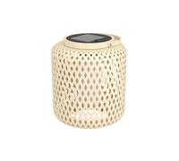 Luce Solare A Rete Esterno Marliano Legno Marrone Policarbonato Bianco Led