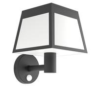 Eglo Lampada a muro LED per esterni Altilia, lampione solare per esterni con rilevatore di movimento, plastica nera e bianca, illuminazione per esterni, IP44
