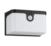 Eglo Lampada a muro per esterni Croara, lampada solare a LED per esterni con rilevatore di movimento, plastica grigio antracite e bianca, illuminazione per esterni, luce calda bianca, IP44