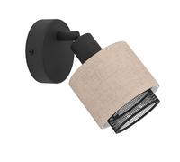 EGLO Faretto da parete Rosley, nero/naturale, lino EGLO