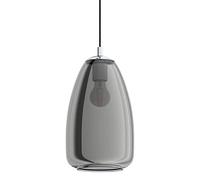 Eglo lampada a sospensione Alobrase, luce a sospensione da sala da pranzo, metallo cromato e vetro fumo nero-trasparente, illuminazione da tavolo a sospensione, attacco E27, Ø 20 cm