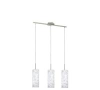 EGLO lampada a sospensione Amadora, 3 luci, elegante, acciaio e vetro
