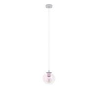 Eglo Lampada a sospensione Ariscani 2, a 1 luce, per tavolo da pranzo, lampadario iridescente, in metallo cromato e vetro, E27, Ø 20 cm