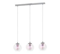 Eglo Lampada a sospensione Ariscani 2, a 3 luci, per tavolo da pranzo, lampadario iridescente, in metallo cromato e vetro, E27, 76,5 cm