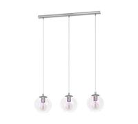 Eglo Lampada a sospensione Ariscani 2, a 3 luci, per tavolo da pranzo, lampadario iridescente, in metallo cromato e vetro, E27, 76,5 cm