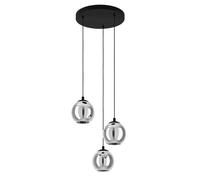 Lampadario Moderno Ariscani 3 Luci Pendenti Acciaio Nero