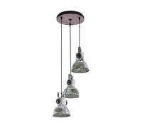 Eglo Lampada a sospensione Barnstaple, lampada vintage a 3 luci in stile industr
