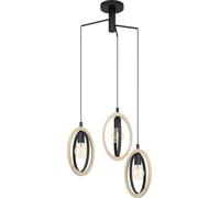Lampadario Industrial Basildon 3 Luci Pendenti Metallo Nero E Marrone