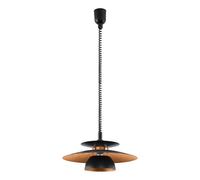 Eglo lampada a sospensione Brenda, lampada a sospensione a 1 | luce, lampada da tavolo in metallo e plastica, lampada da pranzo nera e rame, lampada da soggiorno sospesa, E27, Ø 43 cm