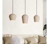 Lampadario Contemporaneo Cambaito 3 Luci Acciaio Avorio