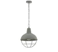 Eglo Lampada a sospensione Cannington 1, 1 luce, industriale, vintage, retrò, in acciaio grigio patina, lampada da tavolo da pranzo, lampada da soggiorno, attacco E27