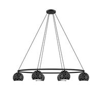 Eglo Lampada a sospensione Cantallops, lampada a sospensione a 6 luci, elegante, lampada da soffitto in acciaio nero, lampada da tavolo da pranzo, lampada da soggiorno sospesa con portalampada E14