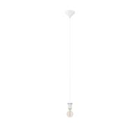 Eglo Lampada a sospensione Capoliveri-E, pendente per paralumi, attacco luce E27, supporto da soffitto, baldacchino con cavo in metallo bianco
