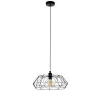 EGLO Lampada a sospensione Carlton 2, lampada a sospensione per tavolo da | Lampada da soffitto in acciaio nero, attacco E27