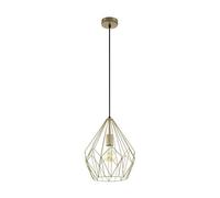 EGLO lampada a sospensione Carlton, lampada vintage a 1 | fiamma, lampada a sospensione retrò in acciaio, colore: oro arancione, attacco: E27