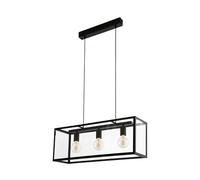 Lampadario Industrial Charterhouse 3 Luci Acciaio Nero