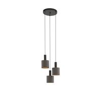 Lampadario Contemporaneo Concessa 1 Acciaio Marrone Cappuccino 3 Luci E27