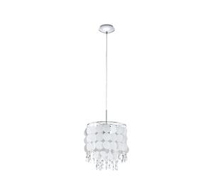 Eglo lampada a sospensione Fedra, 1 fiamma, metallo cromato, cristallo | trasparente, perla, lampada da tavolo da pranzo e soggiorno, attacco E27, Ø 25 cm