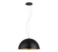 Eglo lampada a sospensione Gaetano 1, lampada a sospensione uno punto | luce, lampada a sospensione in acciaio, nero, oro, attacco E27, diametro 53 cm