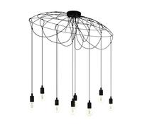Eglo lampada a sospensione Hogsmill, lampada vintage a 8 luci, stile | industriale e retrò, lampada a sospensione in acciaio nero, illuminazione per tavolo da pranzo e soggiorno con attacco E27