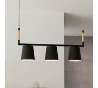EGLO Lampada a sospensione Lacey, lunghezza 78 cm, nero, a 3 luci, acciaio EGLO