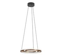 Eglo Lampada a sospensione LED Mezzomonte, dimmerabile con telecomando, illuminazione da soffitto per sala da pranzo in metallo nero, bronzo e bianco, luce calda-fredda, 4700 lumen