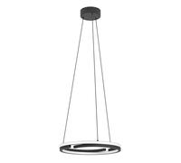 Eglo lampada a sospensione LED Mezzomonte, dimmerabile | con telecomando, illuminazione da soffitto per sala da pranzo in metallo nero e bianco, luce calda-fredda, 4700 lumen