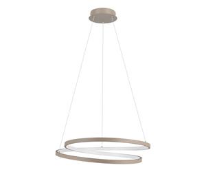 Eglo Lampada a sospensione LED Ruotale, per tavolo da pranzo, sala da pranzo, anello oscillante in metallo color sabbia, luce bianca calda, diametro 55 cm