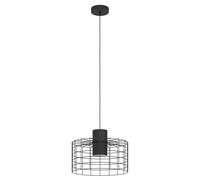 Eglo lampada a sospensione Milligan, luce a sospensione a luce singola, in metallo in nero, bianco, illuminazione da tavolo, presa E27, Ø 38 cm