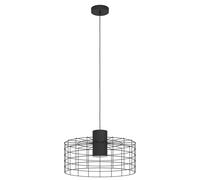 Eglo lampada a sospensione Milligan, luce a sospensione a luce singola, in metallo in nero, bianco, illuminazione da tavolo, presa E27, Ø 48 cm