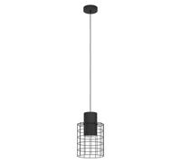 Eglo lampada a sospensione Milligan, luce a sospensione a luce singola, in metallo in nero, bianco, illuminazione da tavolo, presa E27, Ø 20 cm