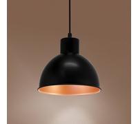 Lampada a sospensione nera Andrin - interno rame EGLO