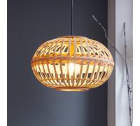 EGLO Lampada a sospensione ovale Amsfield di bambù 49771
