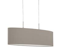 Lampadario A Sospensione Minimal Pasteri Acciaio Nichel Tortora 2 Luci E27