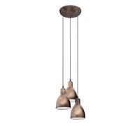 EGLO lampada a sospensione Priddy 1, lampada vintage a 3 luci in stile