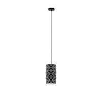 Eglo Lampada a sospensione Ramon, lampada a sospensione a 1 fiamma, lampada da soffitto in acciaio nero e bianco, lampada da pranzo, lampada da soggiorno sospesa con portalampada E27, Ø 16 cm