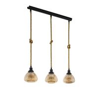 Eglo Rampside Lampada a Sospensione Vintage in Design Industriale, a 3 Punti Luce, Nero