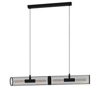 Eglo lampada a sospensione Redcliffe, lampada a sospensione a quattro fiamme industriale, lampada a sospensione in metallo in nero, lampada da tavolo da pranzo, attacco E27