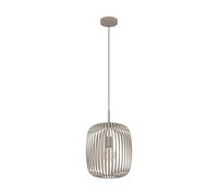 EGLO lampada a sospensione Romazzina, lampada sospesa per tavolo da pranzo a luce singola, illuminazione per sala da pranzo in metallo color sabbia, attacco E27