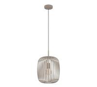 EGLO lampada a sospensione Romazzina, lampada sospesa per tavolo da pranzo a luce singola, illuminazione per sala da pranzo in metallo color sabbia, attacco E27